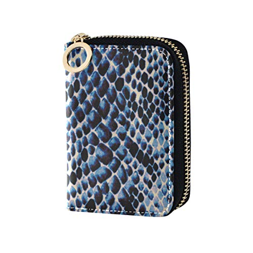 51J3nAuOWOL Cartera para Mujer, Azul, Blanco, Negro, con Textura de Piel de Serpiente, para Tarjeta de crédito, con Cremallera, Piel… Cartera para Mujer, Azul, Blanco, Negro, con Textura de Piel de Serpiente, para Tarjeta de crédito, con Cremallera, Piel… - Imagen 5