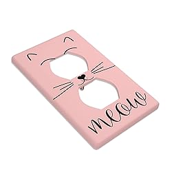 Moslion Pink Cat Face Wall Plates Switch Covers