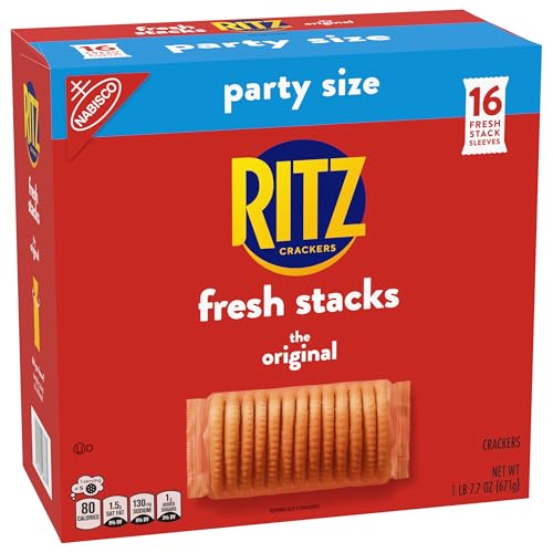 RITZ FRESH STACKS ORIGINAL CRACKERS, PARTY SIZE, TRAVEL SNACKS, 23.7 OZ (16 MULTI SNACK PACKS)