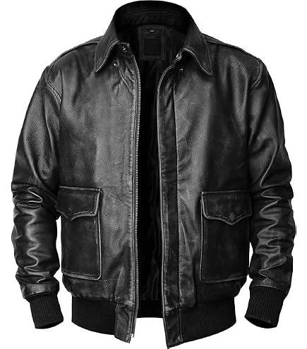 Lashvine Mens Air Force Bomber Jacket A2 Pilot Jacket USAAF Pilot