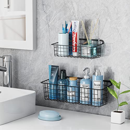 Wall Basket, Warmfill 6 Pack Metal Wall Mount Basket with Hooks Screws