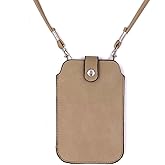 Leather Neck Pouch for Phone (Style 2) - Khaki