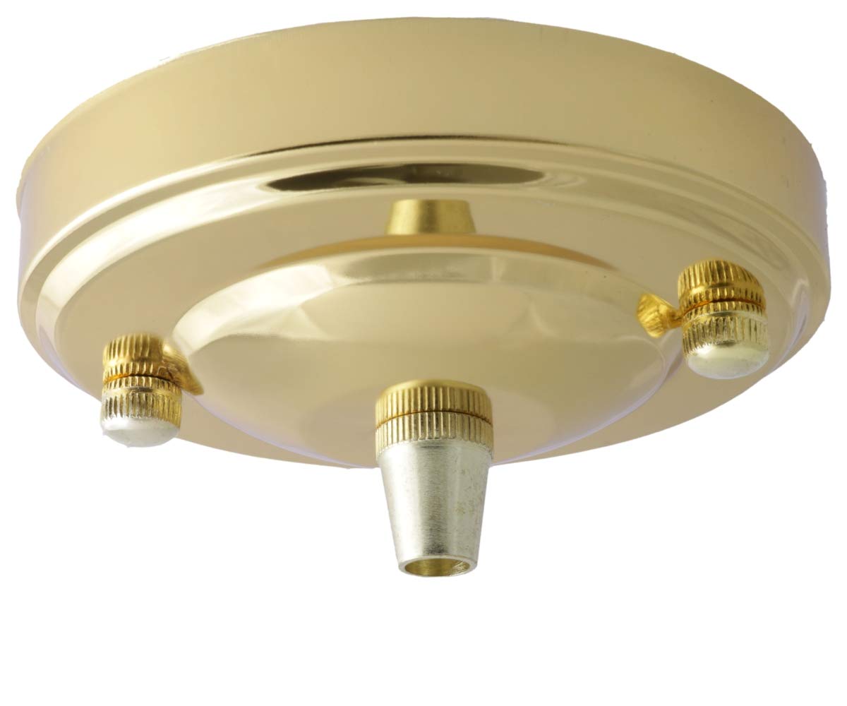 Art Deco Emporium Vintage Period Styled Complete Metal Ceiling Rose with Metal Cord Grip (Fully Earthed) in Brass Finish — image 1