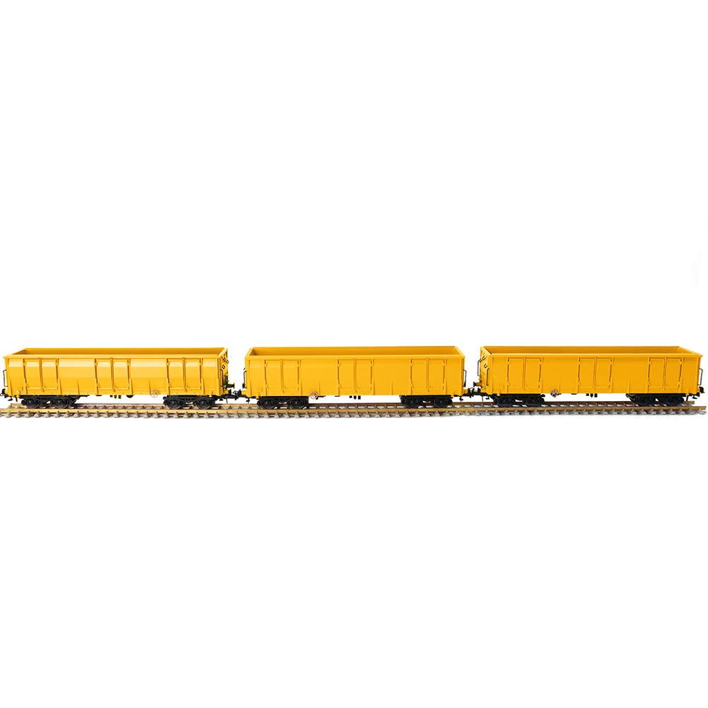 Evemodel 3pcs HO Gauge 1:87 Open Gondola Car Yellow Rolling Stock Railway Wagons