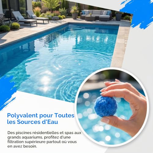 Freyeeti Swimming Pool Filter Ball, Reusable Pool Filter Ball, Suitable for Various Filtration Systems, Sand Filter, Filter Accessories (500g)