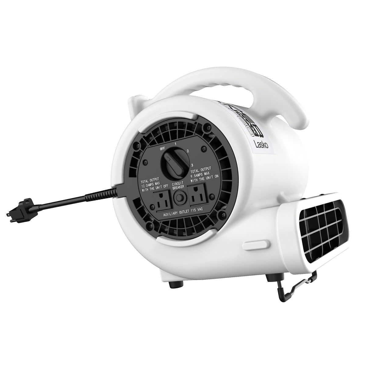 Lasko Super Fan Max 1/5 HP Air Mover High Velocity Super Fan SF-20-GC2, Large, white