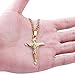 Stainless Steel Cross Necklace Jesus Christ Crucifix Pendant for Men and Women(Gold)