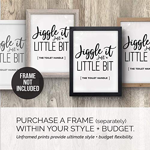 Home Kitchen 5 X 7 Unframed Print Jiggle It Cute Bathroom Decor Funny Toilet Handle Hold Do Not Flush Septic System Sensitive Plumbing Farmhouse Rustic Home Wall Art For Cabin Country