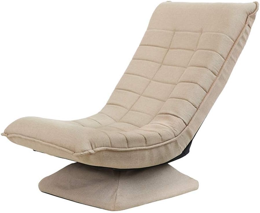 YYJIAJU 360 Degree Swivel Gaming Chair 4-Position Adjustable Folding Floor Chair Comfortable Padded Backrest Lazy Sofa Chair Game Rocker for Adults (Color : White)