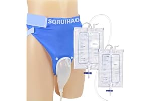 SQRUIHAO Urine Bags for Old Men, External Urinary Catheter for Male/Famale, Wearable Urinal Bag with Collection Urine Bag (2000ml & 1000ml), Urinary Drainage System, Portable Urine Catheter Bag