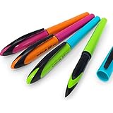 Uni-Ball Air – 0.5mm Rollerball - Blue, Green, Pink and Orange Barrel - Black Ink – Pack of 4 - UBA-188E-M
