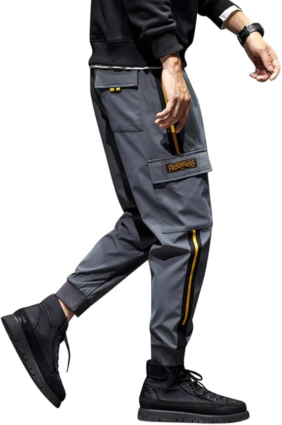 Amazon カーゴ ジョガーパンツ メンズ ミリタリー ワイドパンツ 秋冬 厚手 ワークパンツ ゆったり 防風 保暖 メンズ ズボン スキニー パンツ 作業着 大きいサイズ カジュアル 多機能 マルチポケット リブ裾 ロングパンツ 通販