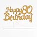 LXZS-BH Gold Glitter Happy Birthday 80th Cake Topper,Party Cake Decoration Supplies