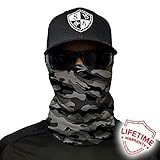 Salt Armour Face Mask Shield Protective Balaclava Bandana Microfiber Tube Neck Warmer (Grey Military Camo)