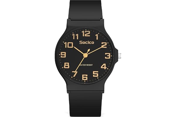 TENOCK Kids Analog Watch 30M Waterproof & Learning Time for Girls Boys | Easy to Read, Big Numbers, 32mm Large Clear Case, Soft Band, Swimming, Playing, Daily Wear, Sports,Ideal Birthday Gift