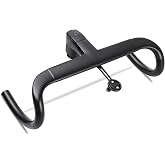 40 cm Carbon Bike Handlebars Integrated Carbon Road Handlebar Stem Top 70 | Aero Bars for Road Bike Handle Bar Drop Bars UD Matte Computer Mount GPS Holder Washer Spacers 28.6