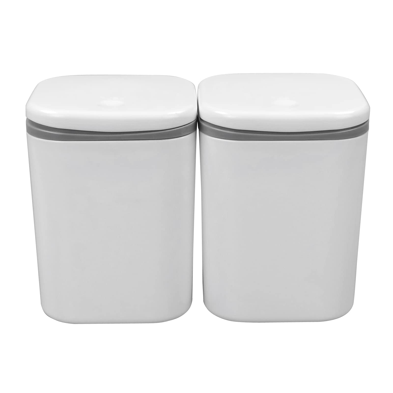 Dynko 2-pack Plastic Desktop Garbage Bin, Mini Trash Can (White)