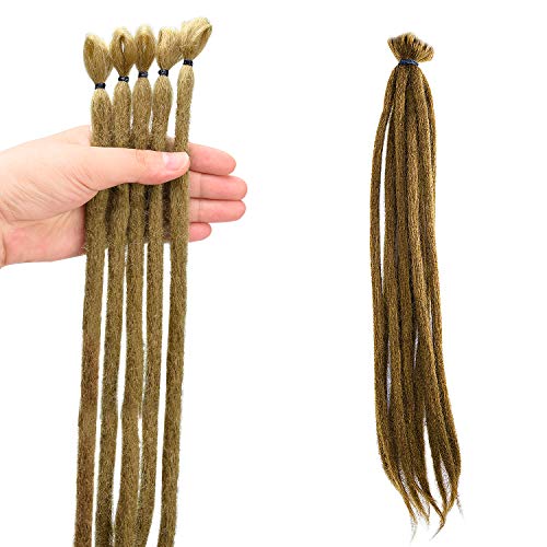 Noverlife 10 Strands 50cm/20″ Brown Dreadlock Extensions, Single Ended Crochet Synthetic Dreadlocks Accessories, Jamaica Punk Hip-Hop Reggae Hair Braiding Wigs Faux Locs for Fashion Men Women