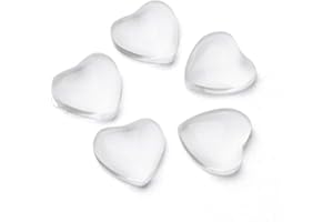 Craftdady 200Pcs Clear Glass Heart Cabochons 12x12mm Flat Back Transparent Dome Tile Cabochons for Photo Jewelry Making