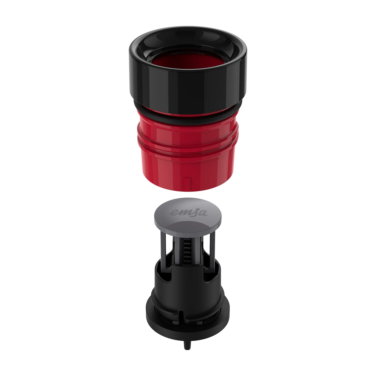 Emsa Bludrop Sleeve Isolier-Trinkflasche, 0,5 Liter, 100% dicht, Quick-Press Verschluss, Ergonomischer 360° Trinkgenuss,12h warm, 24h kühl, spülmaschinenfest, Edelstahl, Schwarz, N31105 4