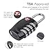 TSA Approved Luggage Locks, Suitcase Lock [2 Pack] CFMOUR 4-Digit Security Combination Padlock for Travel Luggage Suitcase Backpack Bag Case Code Padlocks - Black