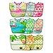 green sprouts Wipe-off Bibs (3 pk) | Waterproof protection for messy eaters | Flip-pocket easily catches stray food,Extra-long coverage to protect clothes,Made from safer plastic,Adjustable closure