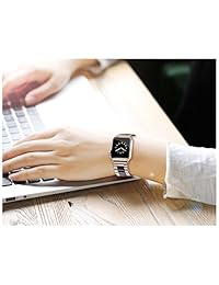 V Moro para Apple Watch correas 1.496 in   cobre oro rosa acero inoxidable mujeres niñas iWatch correas con resina pulseras pulsera para Apple iWatch serie 3,2,1, Sport, Hermes ...