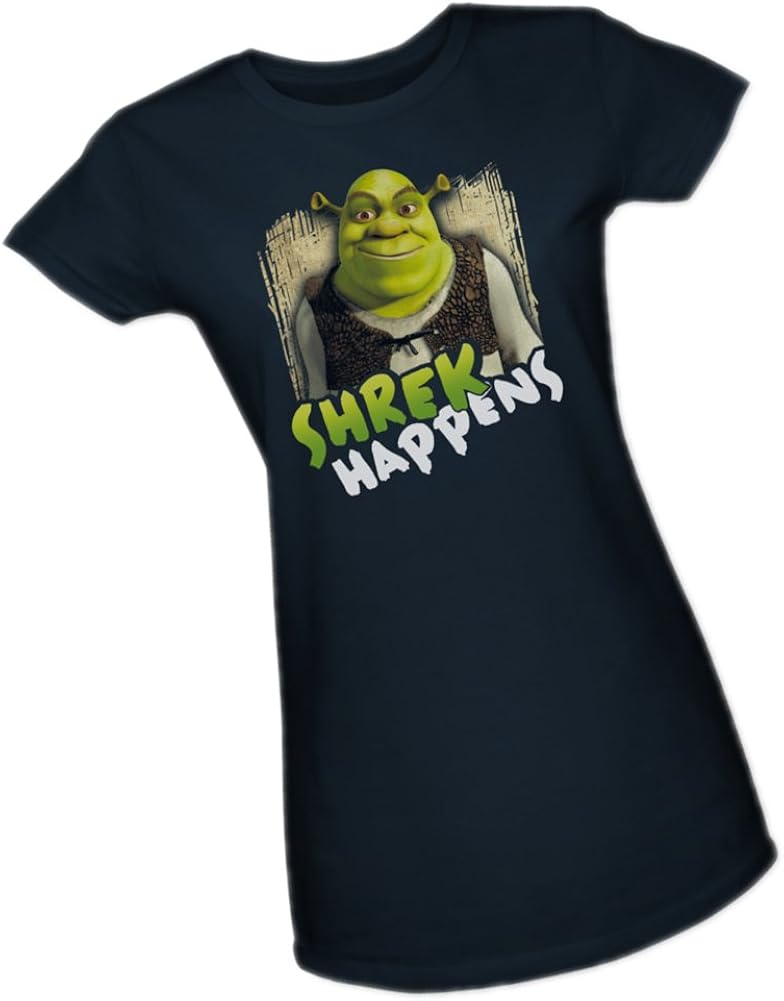 DreamWorks Shrek Happens Shrek Crop Sleeve Fitted Juniors TShirt Clothing