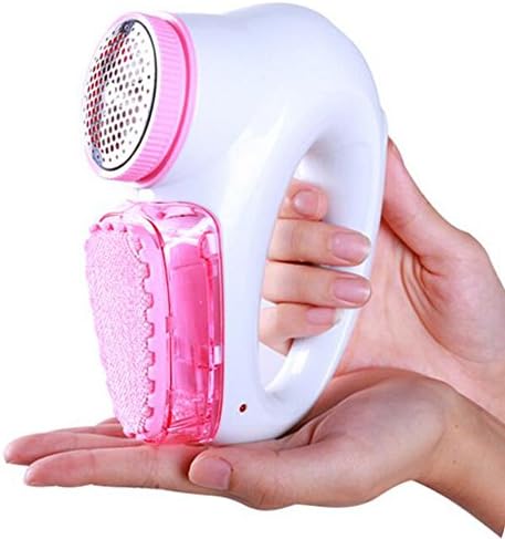 XHSP Sweater Coat Clothing Fabric Shaver Remover Efficient Electric Lint Fuzz Remover White&amp;Pink with Brush