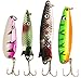 30PCS Metal Fishing Lures with Treble Hooks by LotFancy - Assorted Inline Spinner Baits & Spoons for Bass Salmon Trout Freshwater