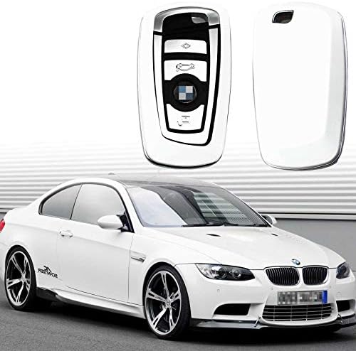 jdmxpert Key Fob Case Keyless Remote Smart Key Shell Cover for BMW X3 M5 M6 GT3 GT5 Glossy White