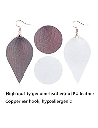 Pendientes de piel genuina con diseño de lágrima de pétalos y hojas de celosía para mujeres, niñas, Navidad, San Valentín