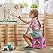 ACSTEP Folding Step Stool for Adults-11 Height Lightweight Plastic Stepping Stool. Foldable Step Stool Hold up to 300lbs Non Slip Collapsible Stool Pink