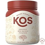 KOS Organic Red Reishi Mushroom Powder - Pure Ganoderma Lucidum (Red Reishi) Mushroom Supplement - Natural Adaptogen, Nootropic and Powerful Immunity Support - 7.58 Oz. (215g), 50 Servings