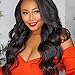 Long Wavy Wigs Black Synthetic Wigs for Women Natural Looking Black Wavy Wig Long Wavy Middle Part Heat Resistant Replacement Wig Black Full Wig