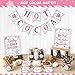 Hot Cocoa Bar Kit Pink Silver Snowflake Hot Cocoa Banner Bar Sign Hot Chocolate Toppings Labels Cup Stickers for Winter Wonderland Baby Shower Baby It's Cold Outside Decorations Frozen Party Supplies