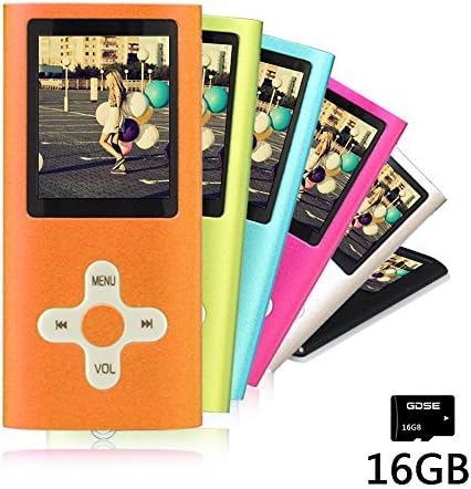 Goldenseller Mp3 / Mp4 Player, with 16GB Micro SD Card, Media Player, Portable Videos Player, Music Player, Voice Recording Player, Supporting MP3, WMA, JPEG and TXT files (16GB,Orange)