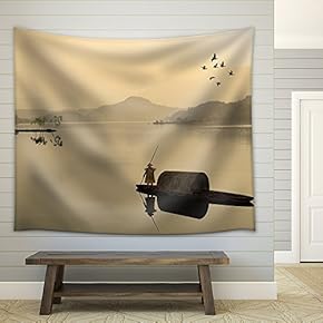 Painting Style of Chinese Landscape for Adv or Others Purpose Use - Fabric Wall Tapestry Home Decor - 51x60 inches