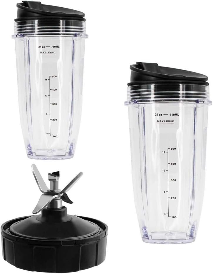 Photo 1 of 10cm Diameter 6 Fins Extractor Blades Replacement Part with 24OZ Cups for Ninja Blender Only fit for Nutri Ninja Auto iQ BL450-70 BL451-70 BL454-70 BL455-70 BL482-70