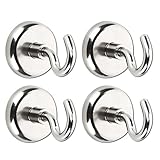 Netany 90 LB Heavy Duty Magnetic Hooks, Strong Powerful Neodymium Indoor/Outdoor Magnet Hooks
