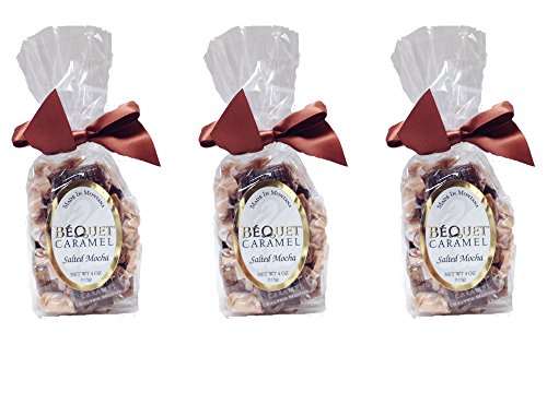 Bequet Caramels - Star-D Kosher - Gourmet Soft Caramels - Salted Mocha (3 pack) (4 oz each)