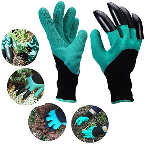 NNBB 2 Pairs Garden Genie Gloves with Fingertips Claws on Each Hand- for Right Handers & Left Handers- for Digging and Planting- for Rose Pruning- for Women & Men Gloves