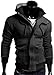 Grin&Bear Men's double collar heavy sweatshirt Hoodie Jacket, GEC