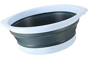 SALALIS Multipurpose Foldable Plastic Washbasin Portable Lightweight Basin for Travel Clothes Washing Shallow Dipping - 1 X F