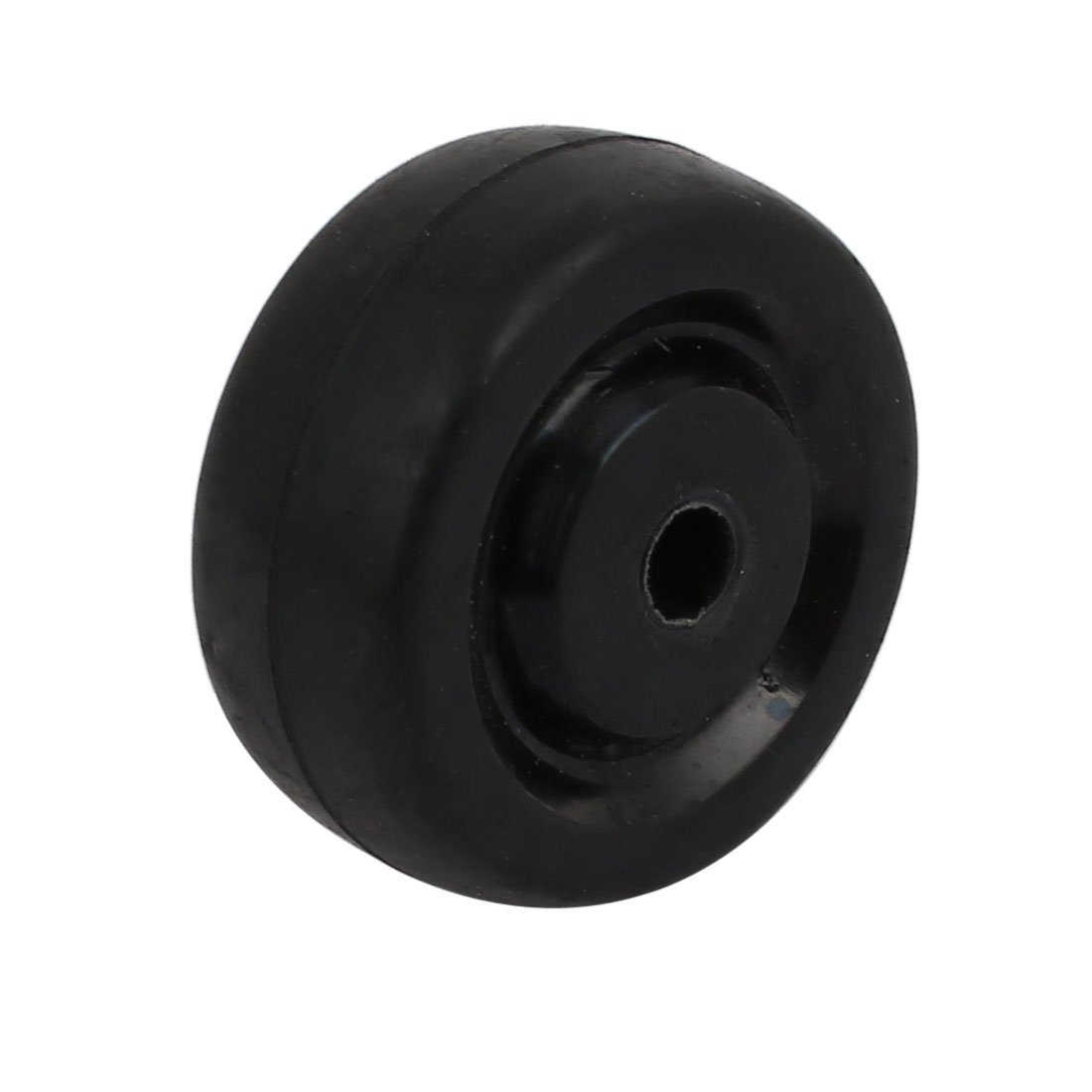 sourcingmap 1.5-inch Dia Rubber Single Wheel 6mm Bore Trolley Caster Pulley Roller Black