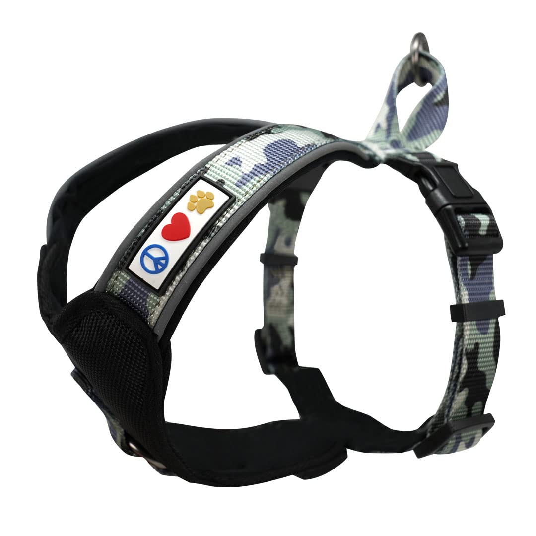 Pawtitas Pet Accessories Adjustable Padded Reflective Dog Harness, Step In Or Vest Harness, Comfort Control Walk, Puppy Trainer, Reduces Pull Tugging, Choking XXS Extra Extra Small Camouflage Grey โ image 1