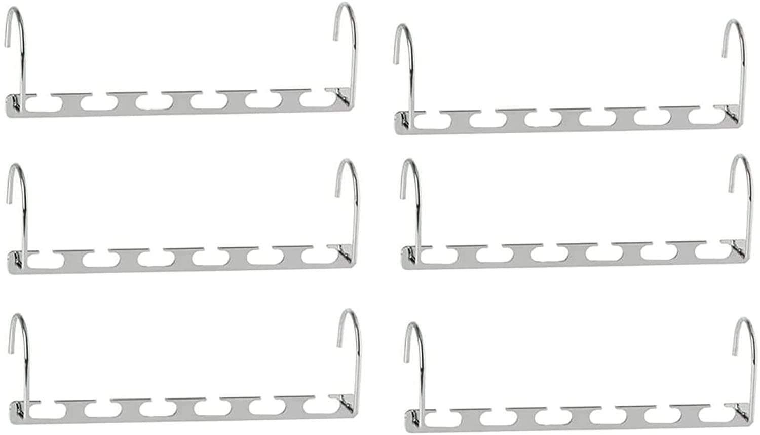 ShopHut Metal Hangers Holder - Space Saving Wardrobe Organiser | Magic Space Saver - Multiple Clothes Hangers Holder - Pack of 6