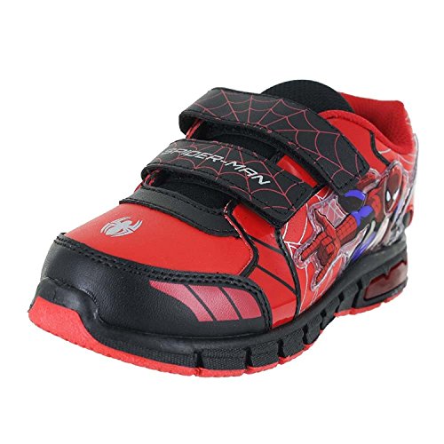 Marvel Ultimate Spiderman Toddler/Little kid Lighted Dual Strap Shoes (10 M US Toddler, Red/Black)