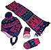 N'Ice Caps Little Girls and Infants Sherpa Lined Knitted 3 PC Set with Designs