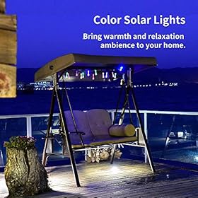 PURPLE LEAF 2-Seat Deluxe Outdoor Patio Porch Swing with Weather Resistant Steel Frame, Adjustable Tilt Canopy, Cushions… 51J4Dmcpe4L